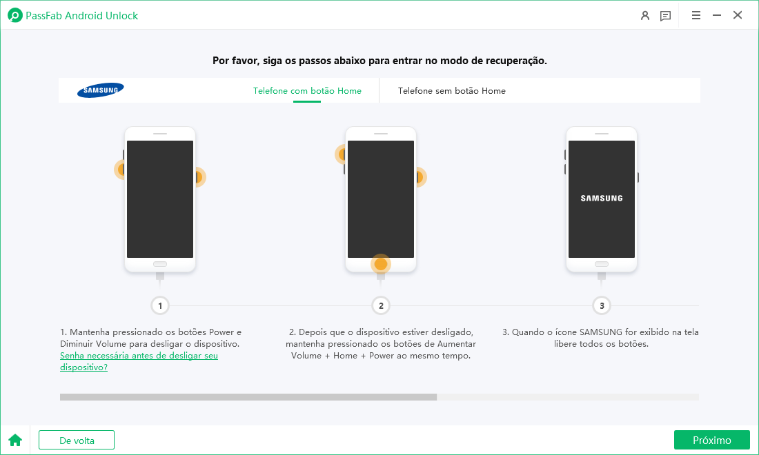 iniciar desbloquear um celular Motorola sem código pelo PassFab Android Unlock