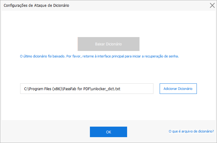 dictionary attack settings passfab for pdf guide