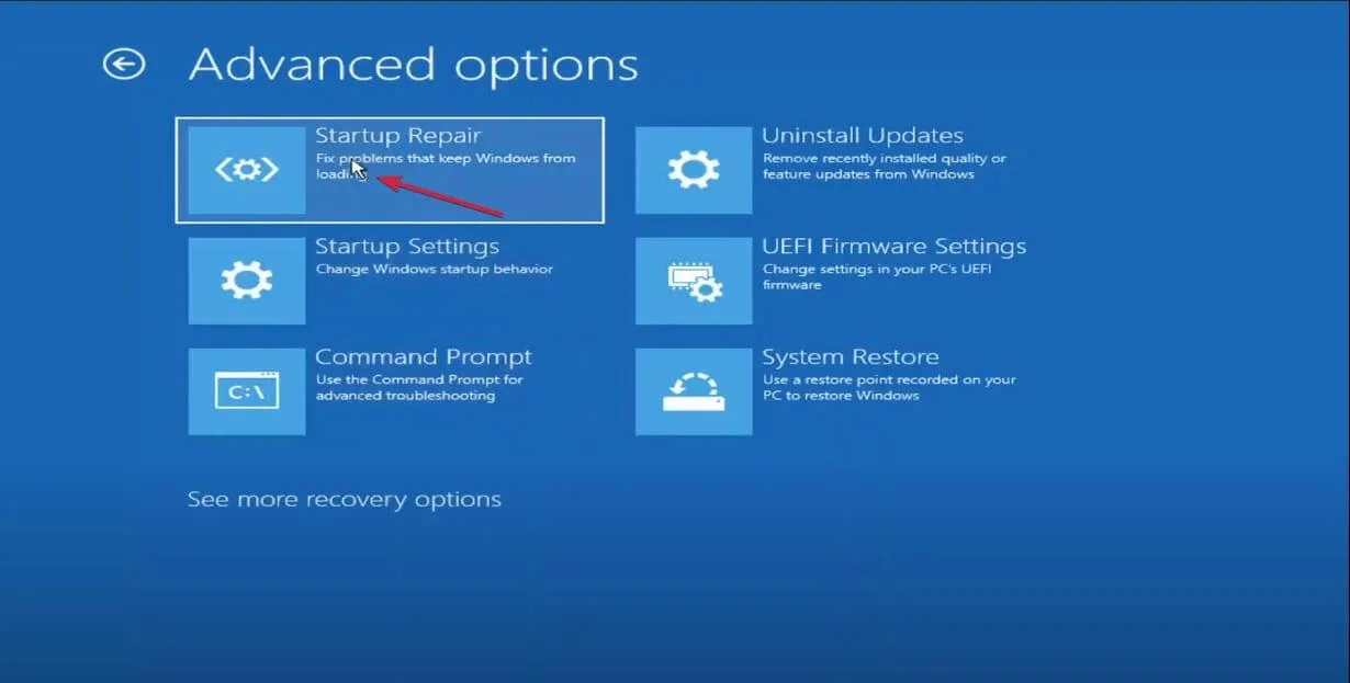 click-on-startup-repair