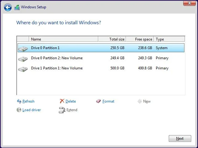 select-the-hard-drive