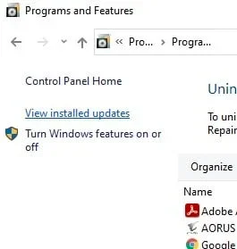 view-installed-updates