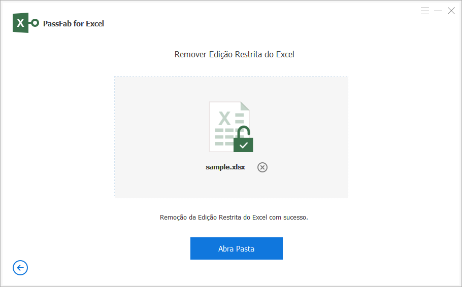 click remove in passfab for excel
