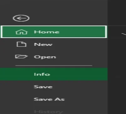 excel file menu