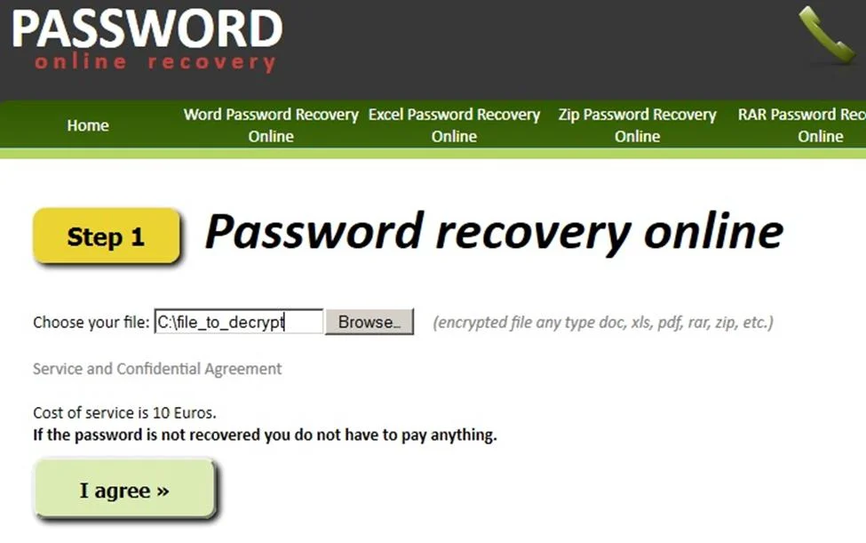 pasword recovery online