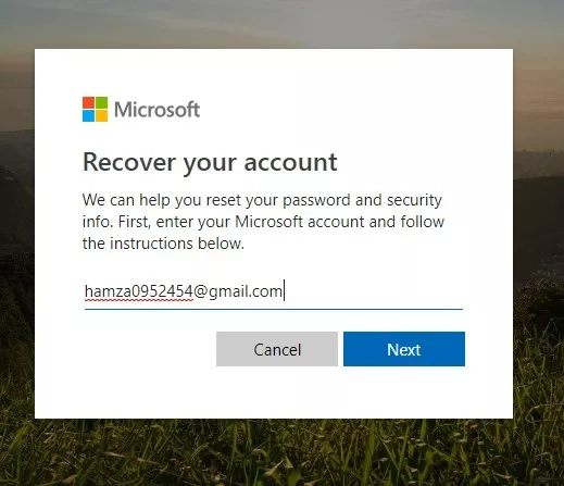 recover your account