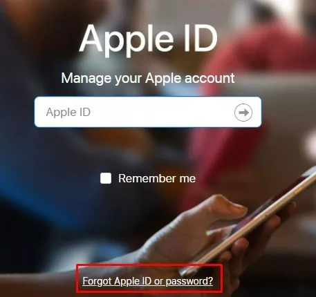 click forgot apple id or password