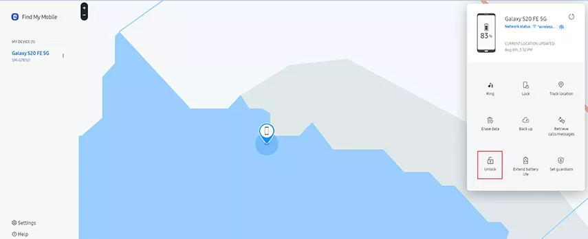 find my mobile unlock