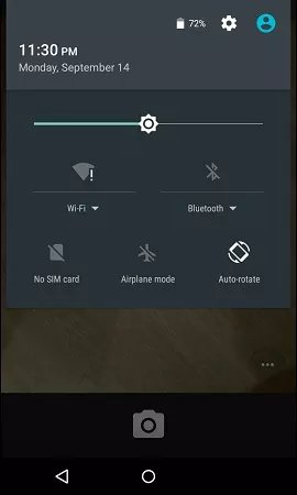 notification panel