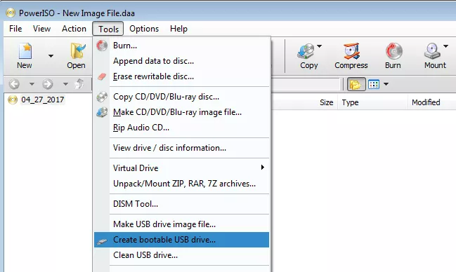 poweriso toolbar