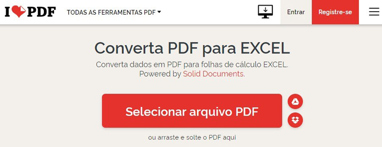 transformar pdf em excel