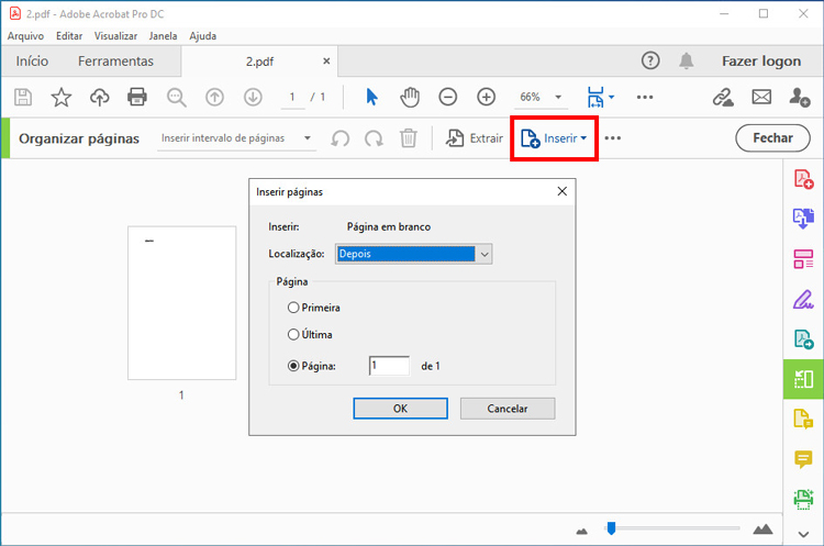 adicionar pagina no pdf