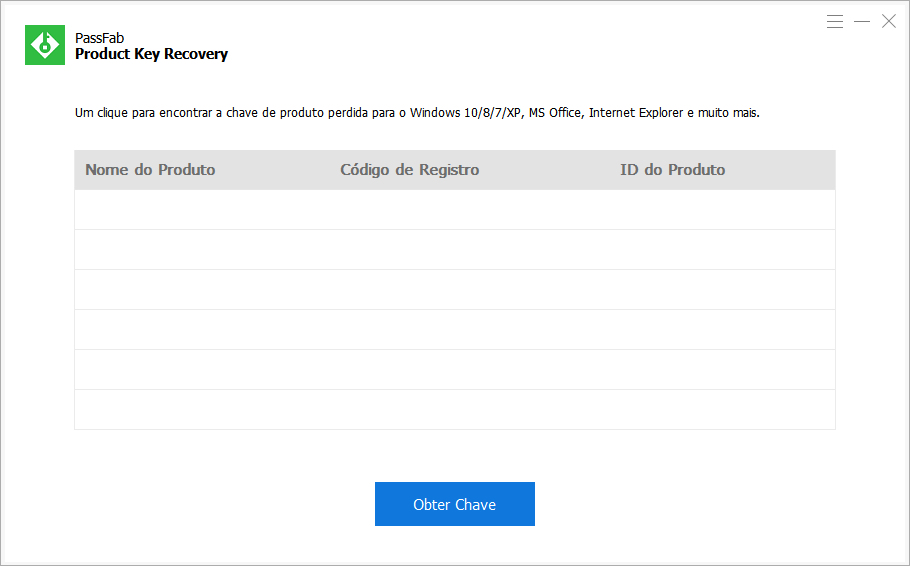 passfab product key recovery main interface