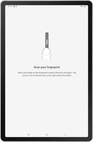 impressão digital galaxy tablet