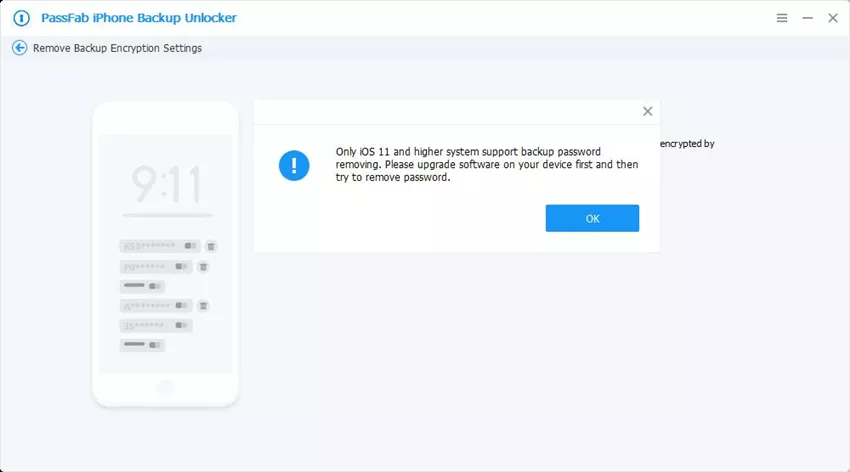 upgrade from ios 10 to use passfab iphone backup unlocker