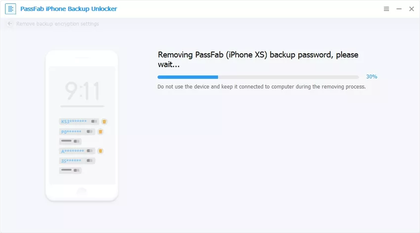 removing password using passfab iphone backup unlocker