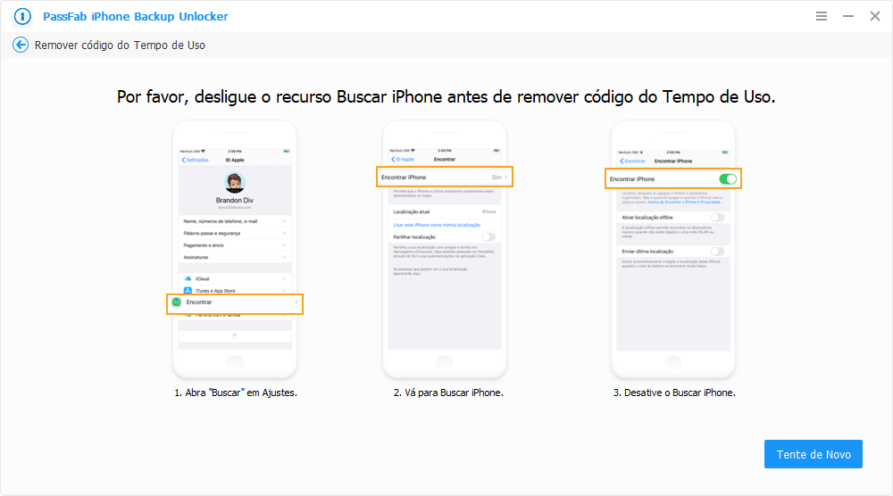 set up device guide in passfab iphone backup unlocker