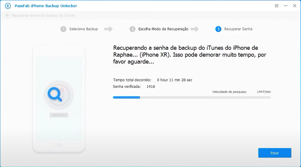retrieving backup password via passfab iphone backup unlocker