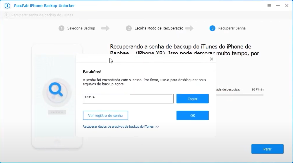 itunes backup password recovery via passfab iphone backup unlocker