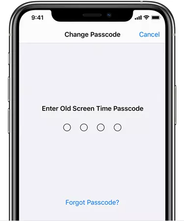 enter old screen time passcode when you forgot