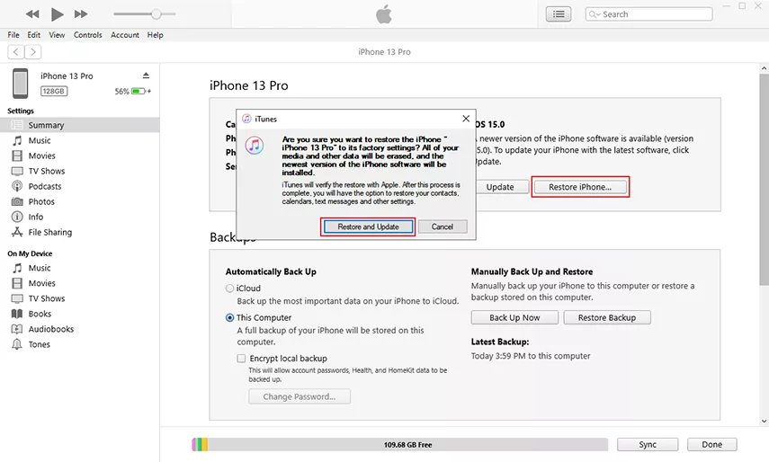 iphone security lockout - restore iphone by itunes
